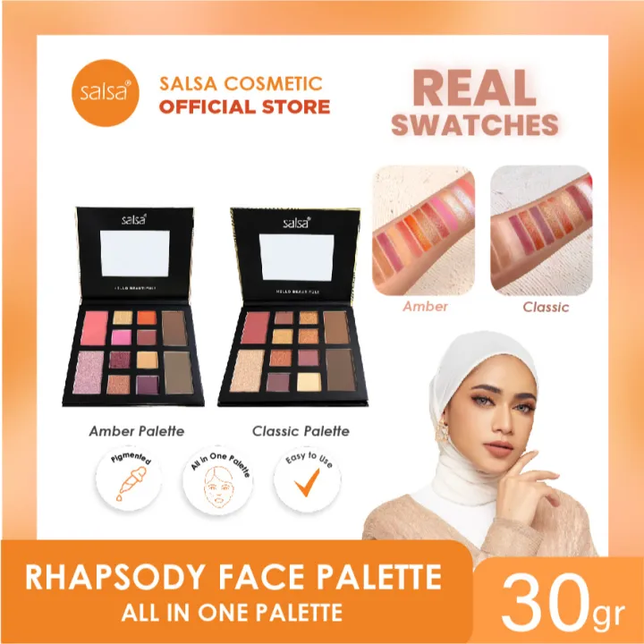 SALSA Rhapsody Face Palette | Palet Eyeshadow Blush On Contour Highlighter