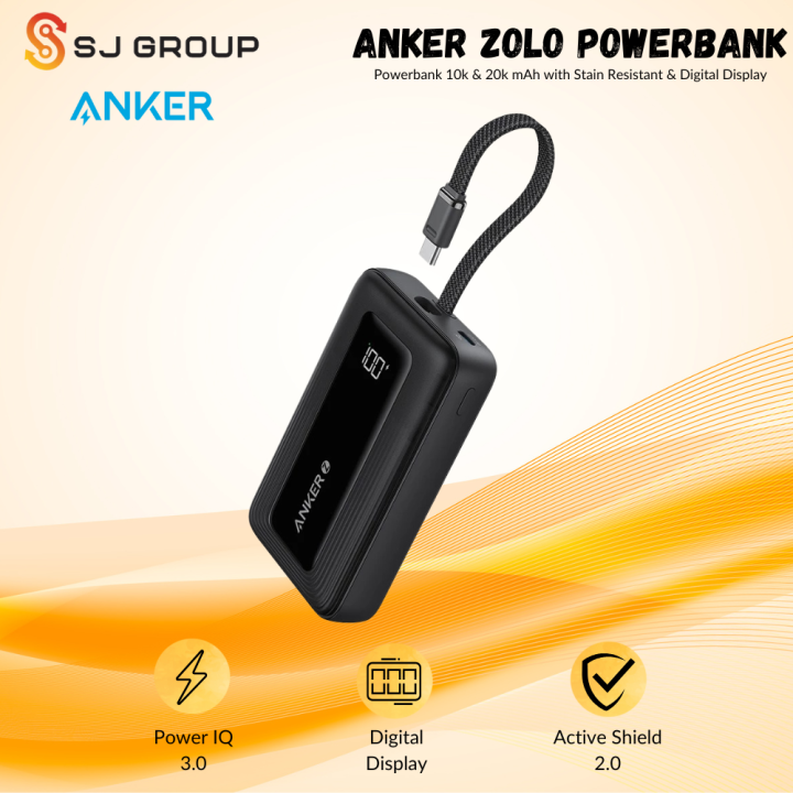 Anker Zolo Power Bank 30W 10000mAh With Cable Type C Fast Charging PD 3.0 A1688 | Lazada Indonesia