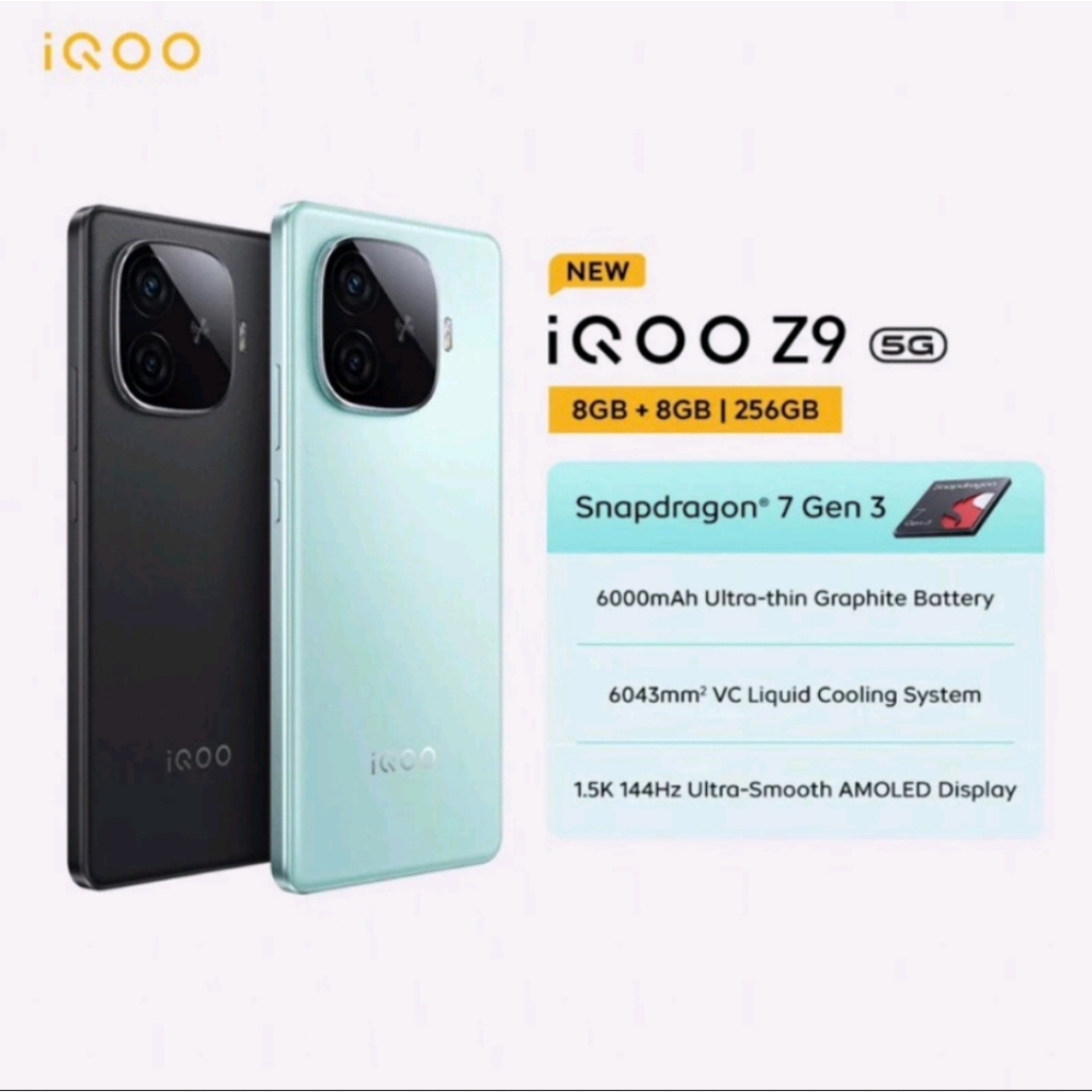 Jual iQOO Z9 5G [8GB/128GB - 8GB/256GB] Garansi Resmi 1 Tahun | Shopee Indonesia