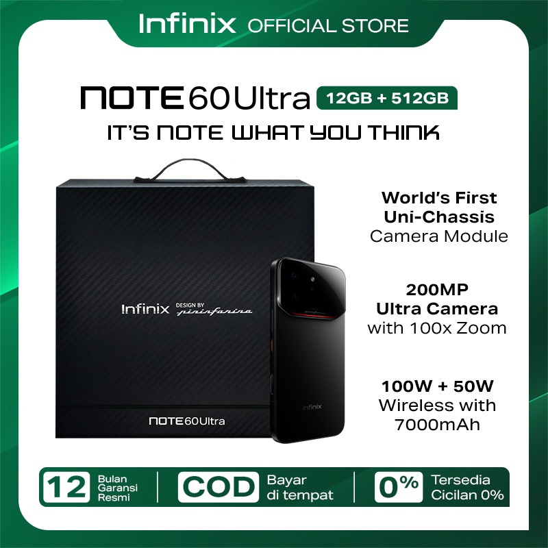 Jual Infinix Note 60 Ultra 12/512GB - Up to 24GB Extended RAM - Mediatek Dimensity 8400 Ultimate - 6.78” 1.5K Amoled - 200MP - 7000 mAh - 100W Charging - NFC | Shopee Indonesia