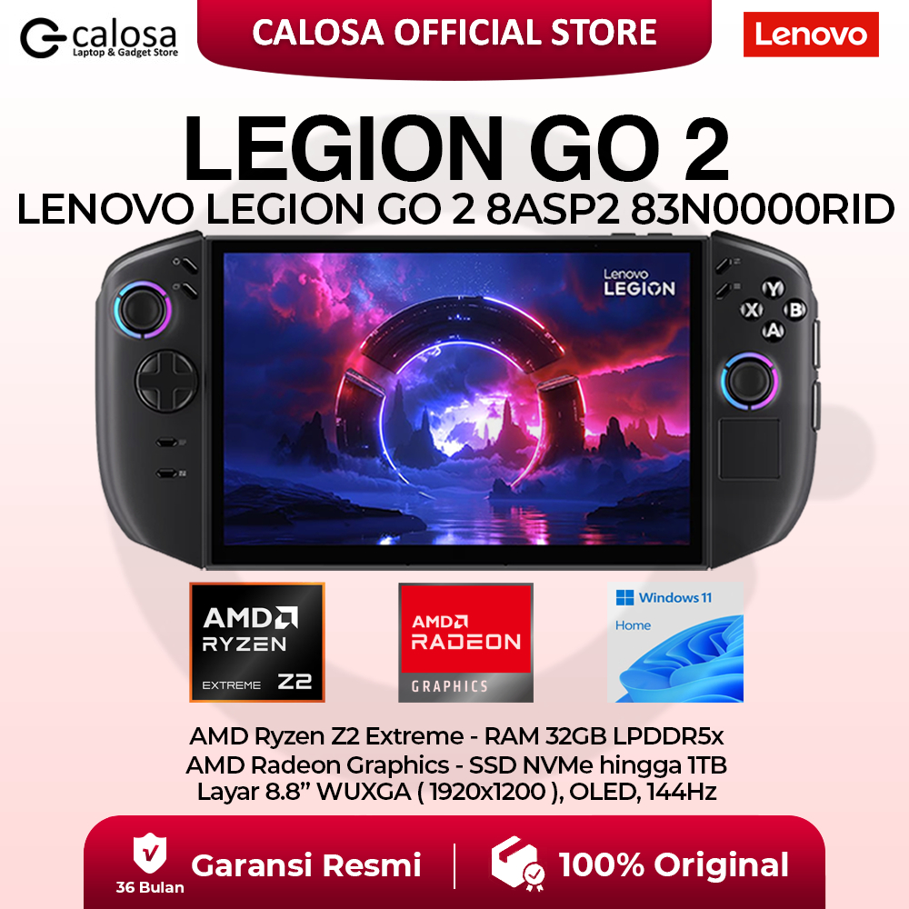 Jual Lenovo Legion Go 2 8ASP2 83N0000RID Gaming HandHeld Ryzen Z2 Extreme RAM 32GB 1TB SSD 8.8" WUXGA Windows 11 Home Eclipse Black | Shopee Indonesia