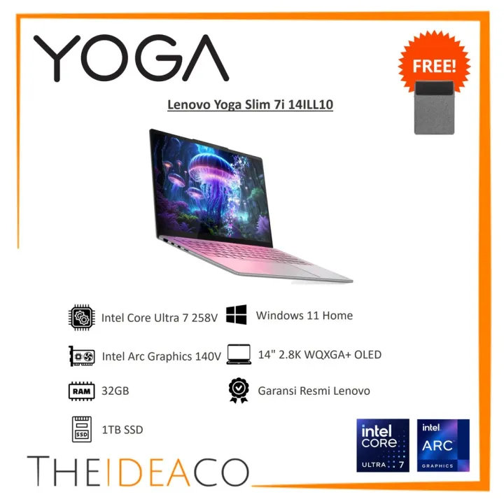 Lenovo Yoga Slim 7i Aura Edition 83JX006DID Intel Ultra 7 258V 32GB 1TB SSD Touch OLED Win11 M365B OH 2024 AI Now | Lazada Indonesia