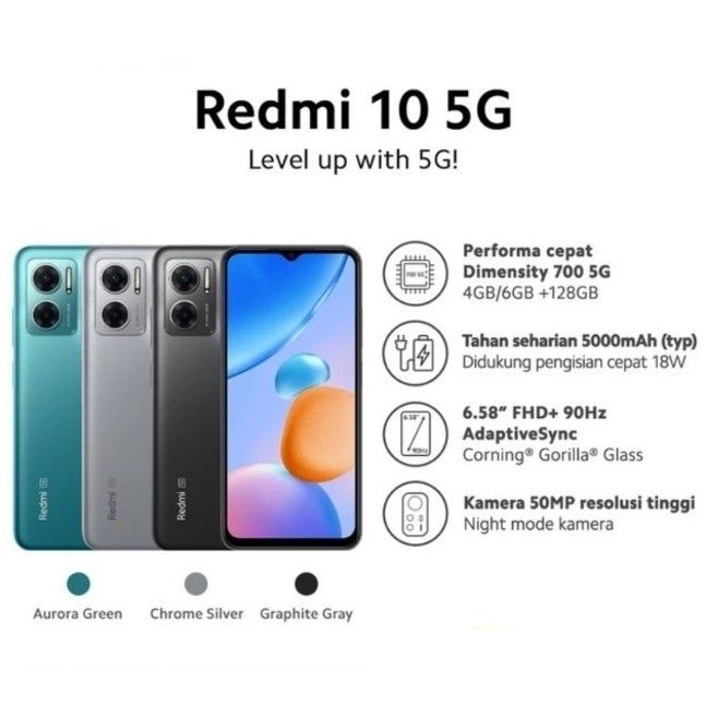 HP XIAOMI REDMI 10 5G RAM 6/128GB FULLSET FREE BONUS
