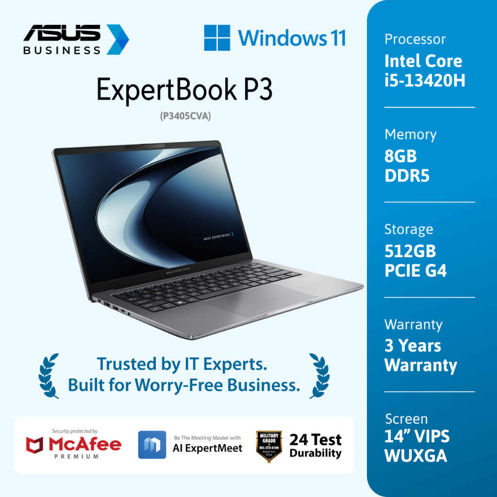 Jual ASUS ExpertBook P3 (i5-13420H/8GB/512GB/Win 11 Home/P3405CVA) | Shopee Indonesia