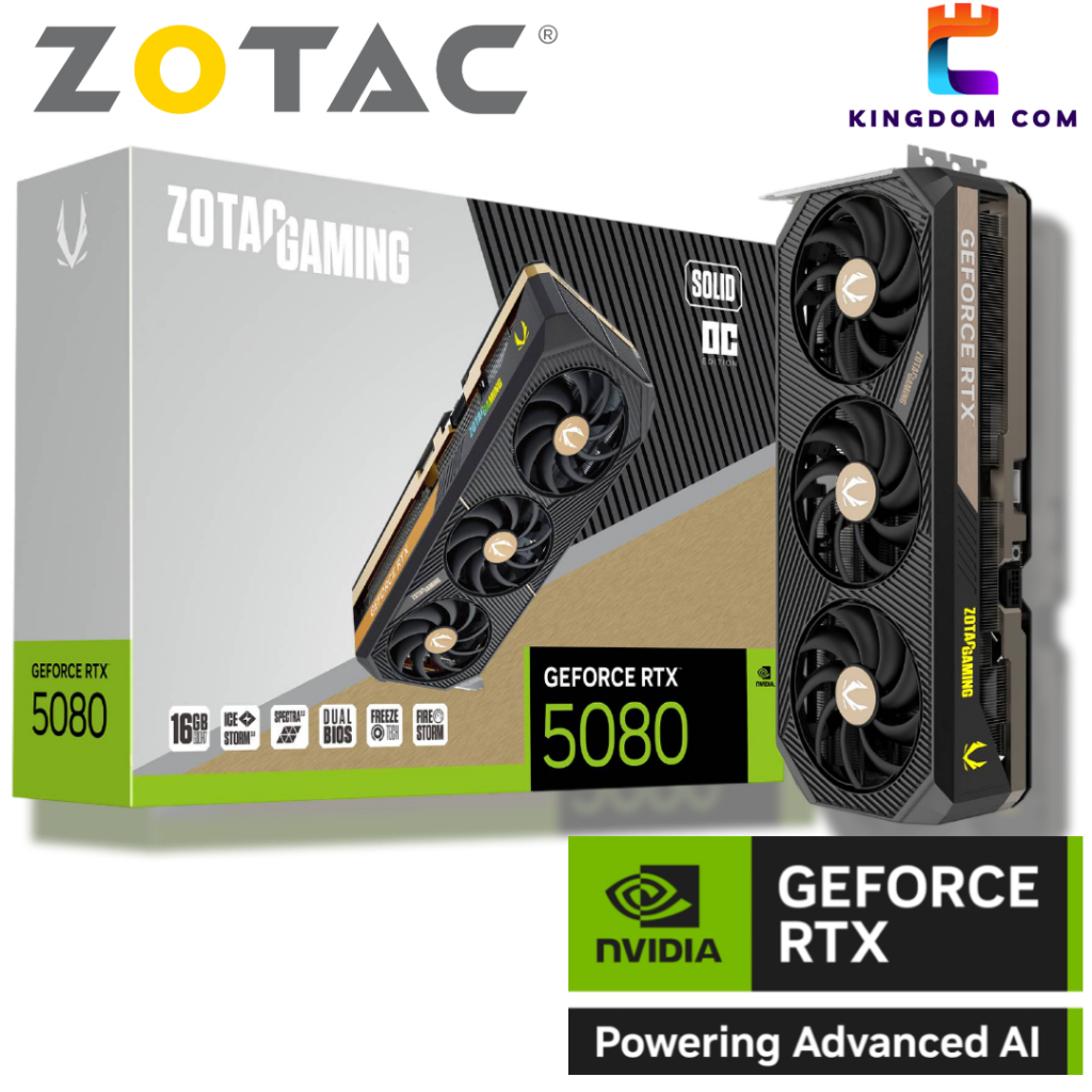 Jual VGA Graphic Card ZOTAC GAMING GeForce RTX 5080 SOLID OC 16GB GDDR7 256-bit 2640 MHz | Shopee Indonesia