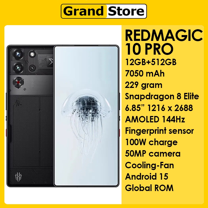 Jual Redmagic 10 Pro 5G 12GB+512GB Snapdragon 8 Elite 6.85 AMOLED 7050mAh 100W Android 15 | Shopee Indonesia