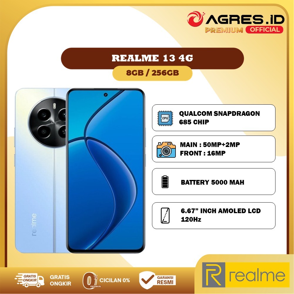 Jual REALME 13 4G - 8GB/256GB GARANSI RESMI INDONESIA | Shopee Indonesia