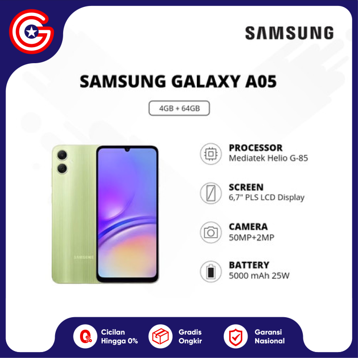 SAMSUNG A05 4/64GB | 4/128GB | 6/128GB GARANSI RESMI
