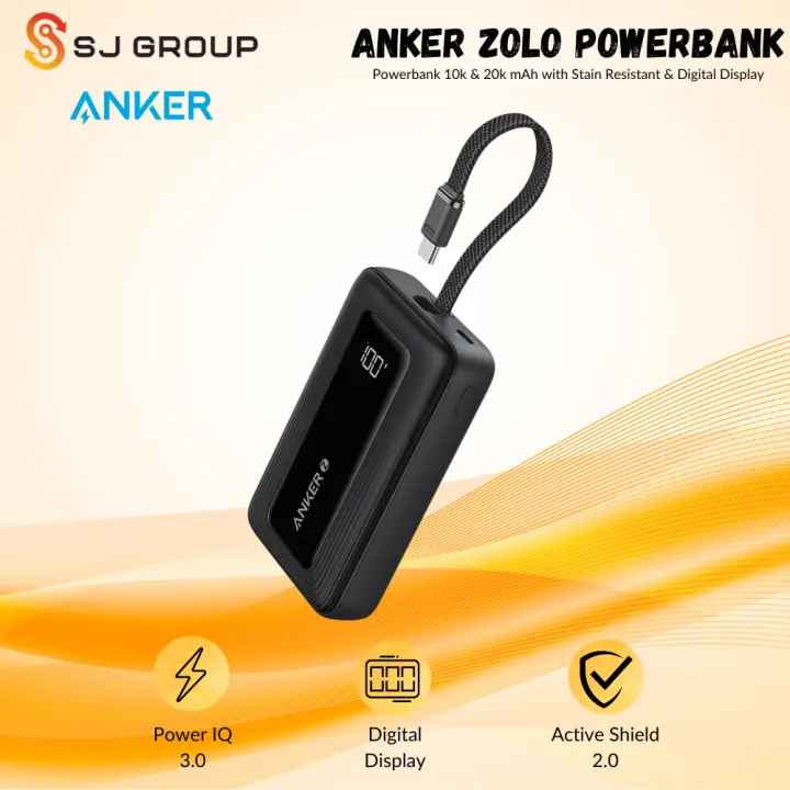 Anker Zolo Power Bank 30W 10000mAh With Cable Type C Fast Charging PD 3.0 A1688 | Lazada Indonesia