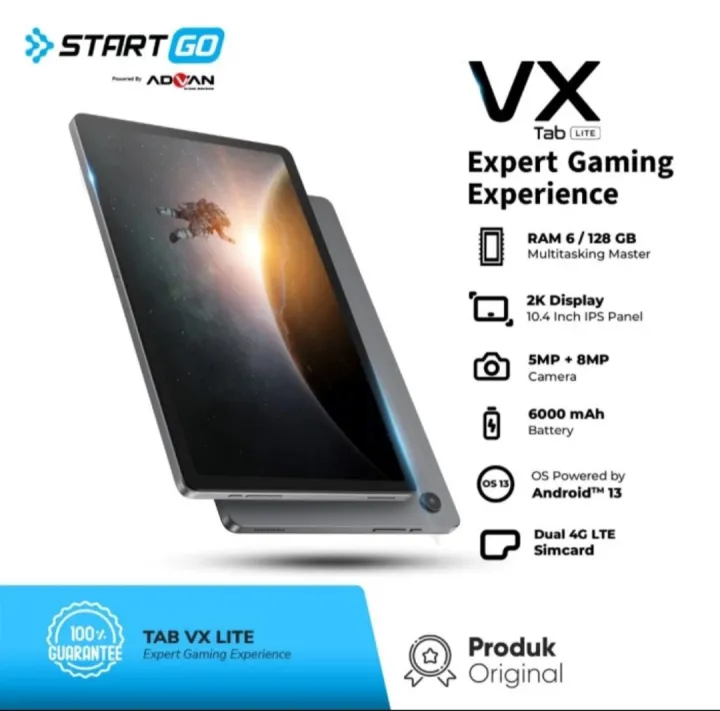 ADVAN TAB VX LITE 10.4 "Octa core 2.0Ghz TABLET ANDROID DUAL SIM CARD | Lazada Indonesia