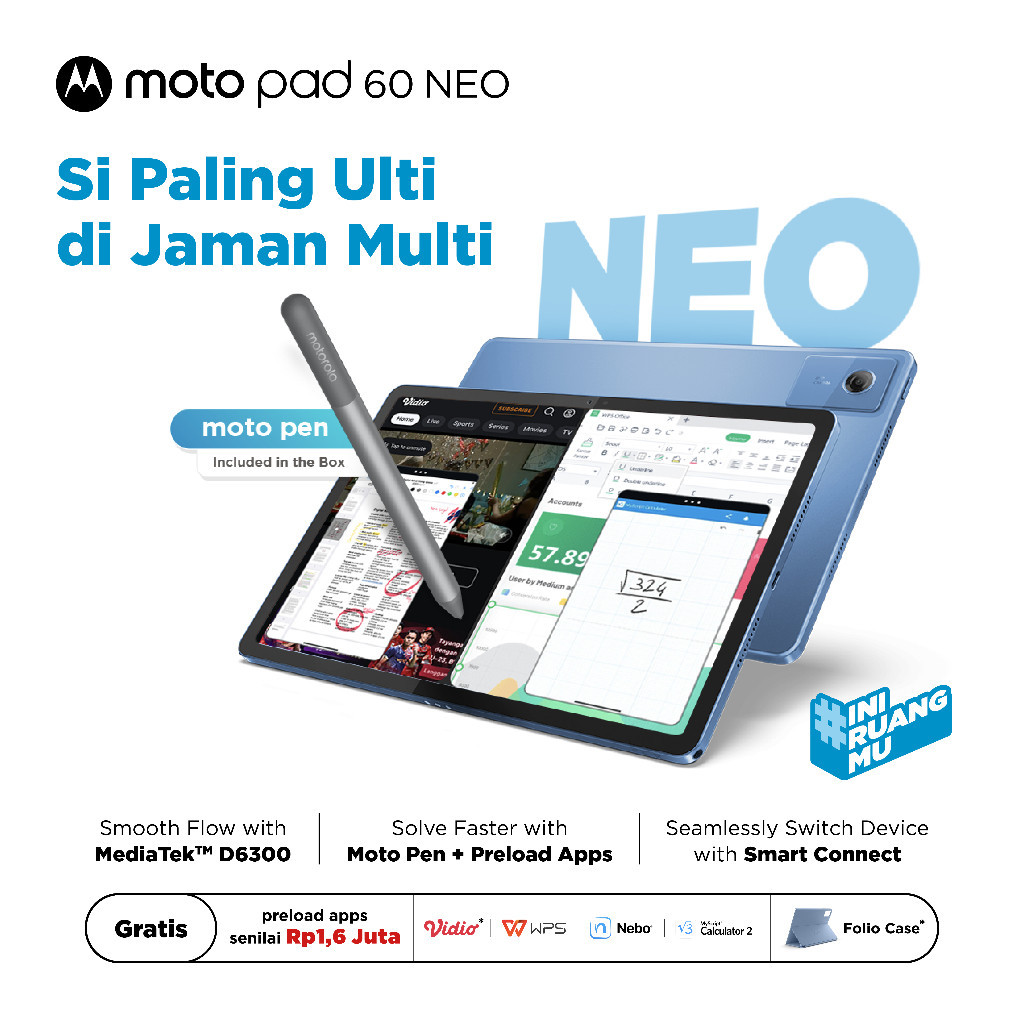 Jual Motorola Moto Pad 60 NEO - 4GB/128GB - 11 inch 2.5K Ultra Clear 90Hz - Garansi Resmi | Shopee Indonesia