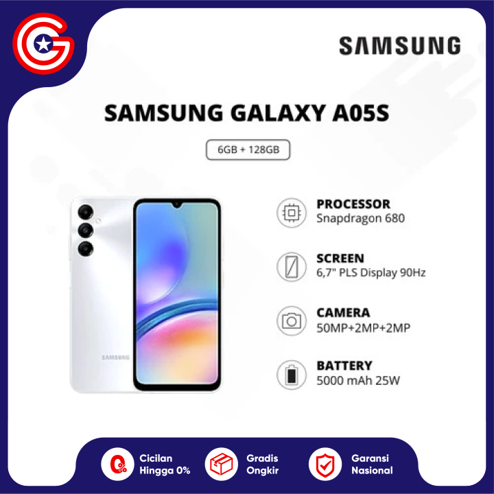 SAMSUNG A05S 6/128GB GARANSI RESMI