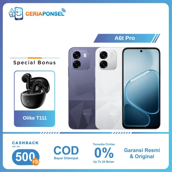 OPPO A6t Pro 8/128GB Snapdragon 685 50MP 7000mAh 45W | Garansi Resmi OPPO Indonesia 1 Tahun