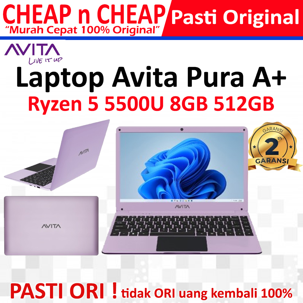Jual Avita Pura A+ Ryzen 5 5500U 8GB 512GB 14 Inch Laptop Notebook setara core i5 | Shopee Indonesia