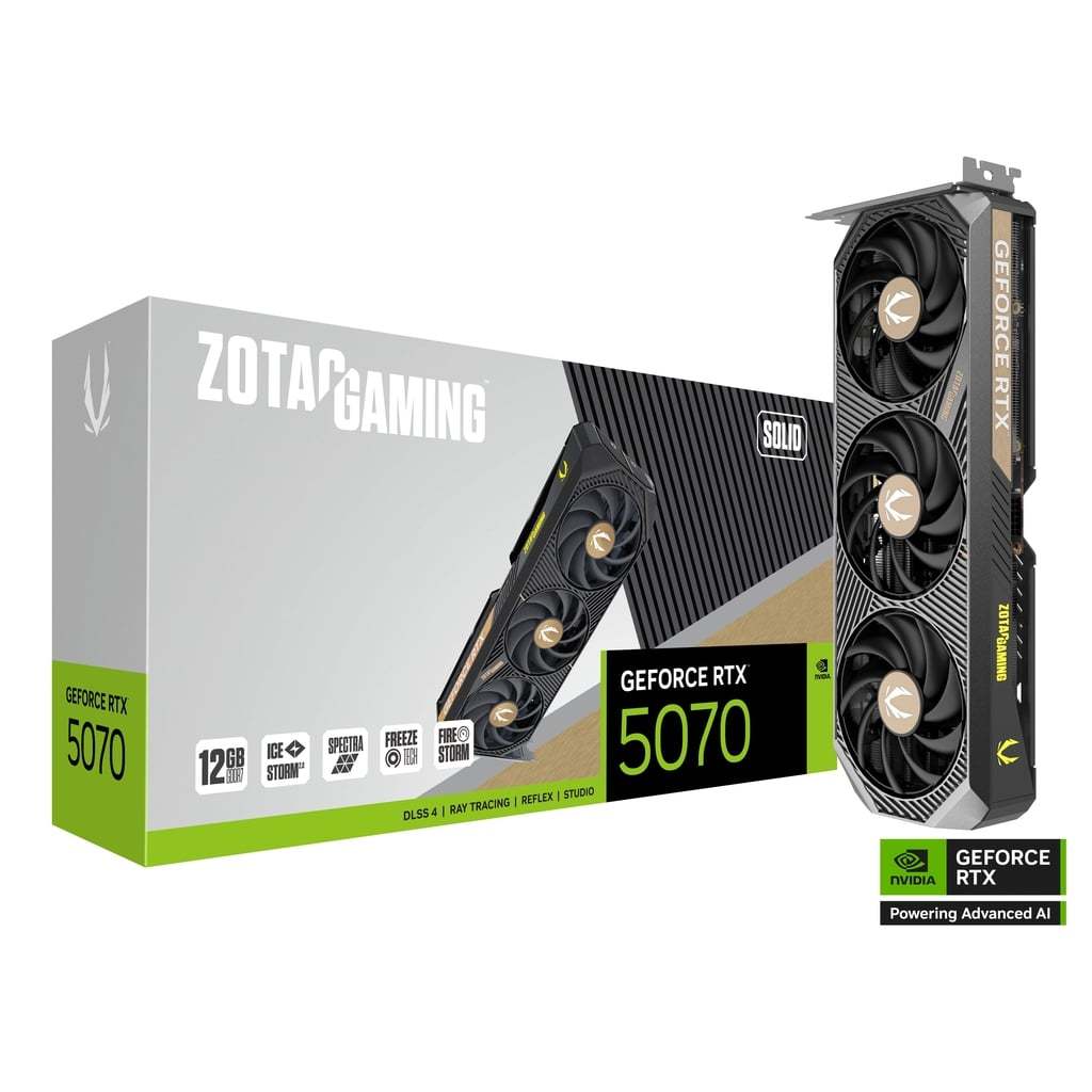 Jual ZOTAC GAMING NVIDIA GeForce RTX 5070 SOLID 12GB DDR7 | Shopee Indonesia