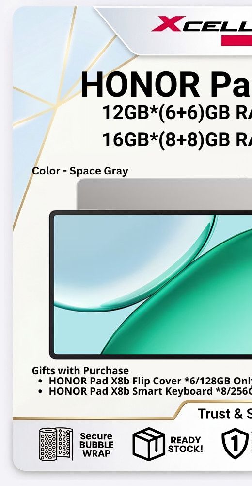 HONOR Pad X8b LTE [6GB RAM 128GB ROM / 8GB RAM 256GB ROM] - Original HONOR Malaysia