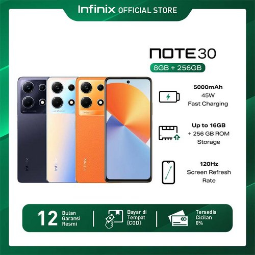 Jual Infinix Note 30 8/256GB - Up to 16GB Extended RAM - Helio G99 - 6.78" FHD+ 120Hz - 64MP Quad Flash Light - NFC | Shopee Indonesia
