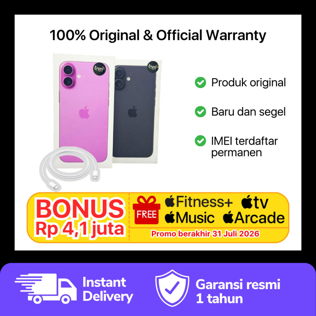 Jual iPhone 16 Plus 128GB 256GB 512GB iPhone 16+ Garansi Resmi | Shopee Indonesia