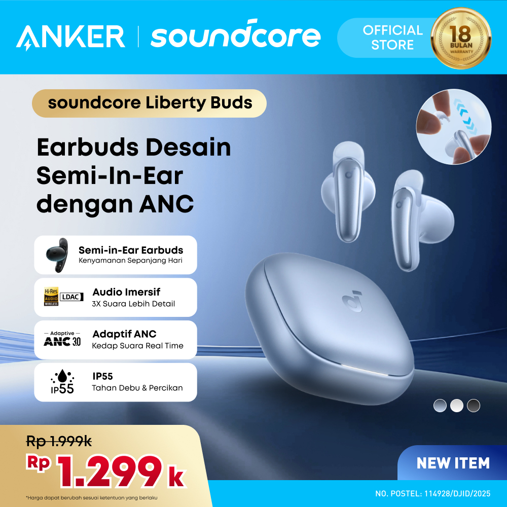 Jual Soundcore Liberty Buds by Anker Semi-in-Ear Design Removable Ear Fins Real-Time ANC Adaptive Noise Cancelling Wireless Bluetooth Translation Earbuds 30H Playtime - D1200 | Shopee Indonesia