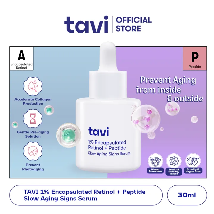 Tavi 1% Encapsulated Retinol + Peptide Slow Aging Signs Serum