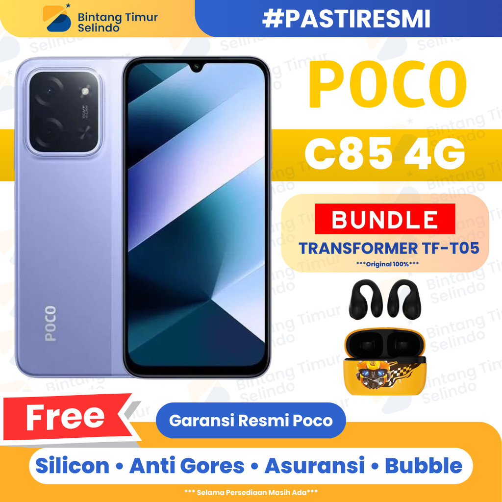 Jual XIAOMI POCO C85 NFC 6/128GB 8/256GB | IPS LCD 6.9inc | Helio G81 Ultra | 6000mAh | Garansi Resmi | Shopee Indonesia