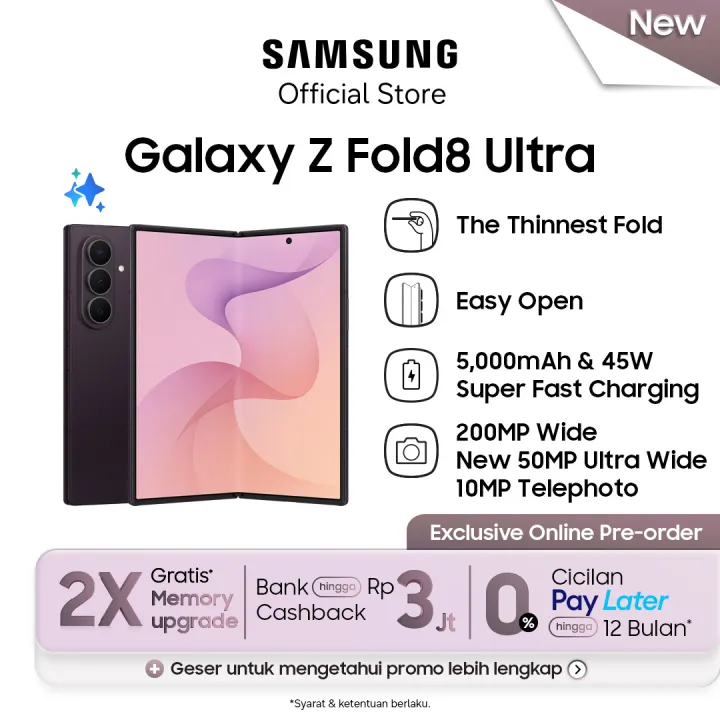 [Upgrade dari 256GB ] Samsung Galaxy Z Fold8 Ultra [12GB/512GB] - Smartphone AI | 5000mAh | Desain lebih Tipis | Lazada Indonesia