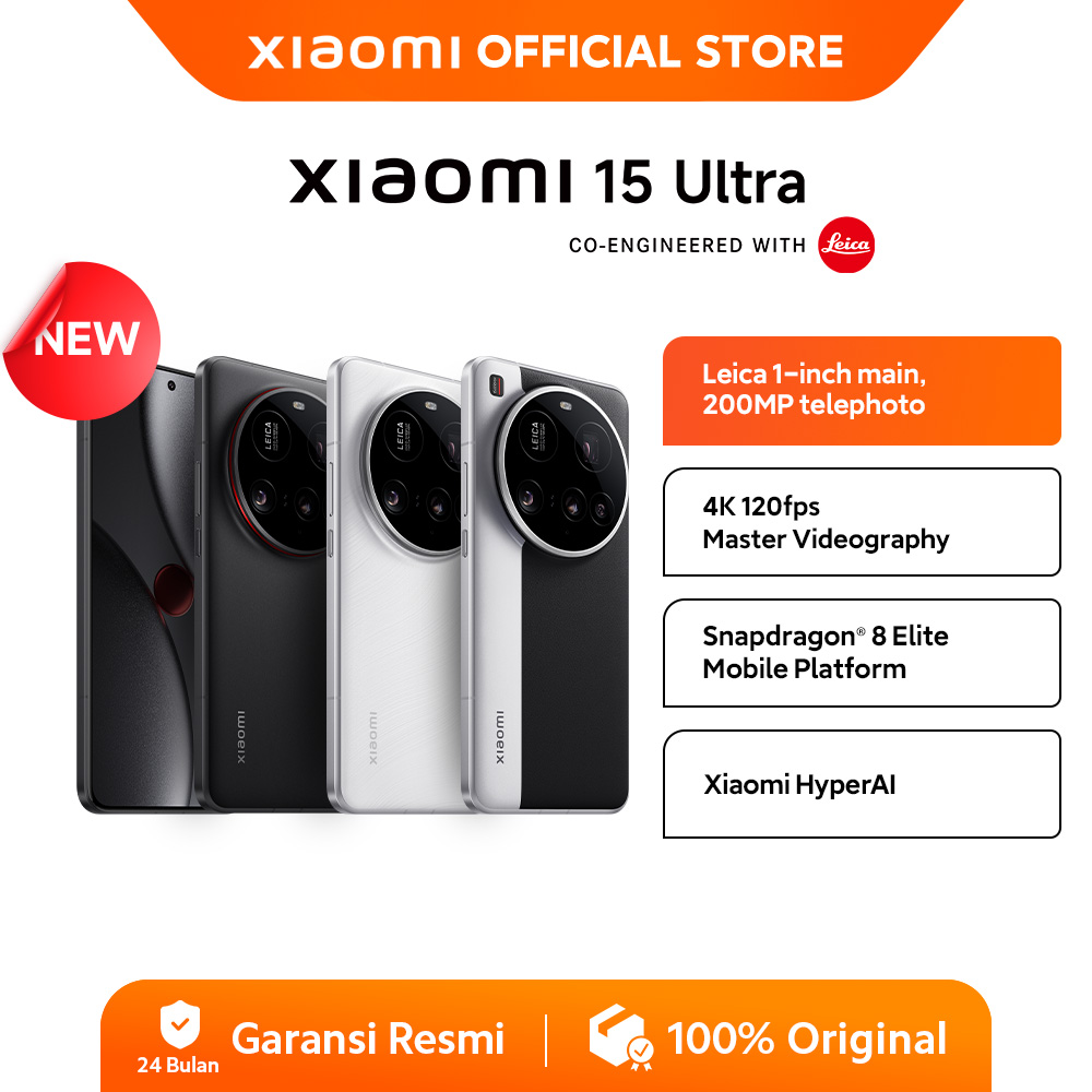 Jual Xiaomi 15 Ultra (16/512GB) (16/1024GB) | Leica 1-inch Main | 200MP Telephoto | 4K 120fps Master Videography | Snapdragon 8 Elite Mobile Platform | Xiaomi Hyper AI [Official Store] | Shopee Indonesia