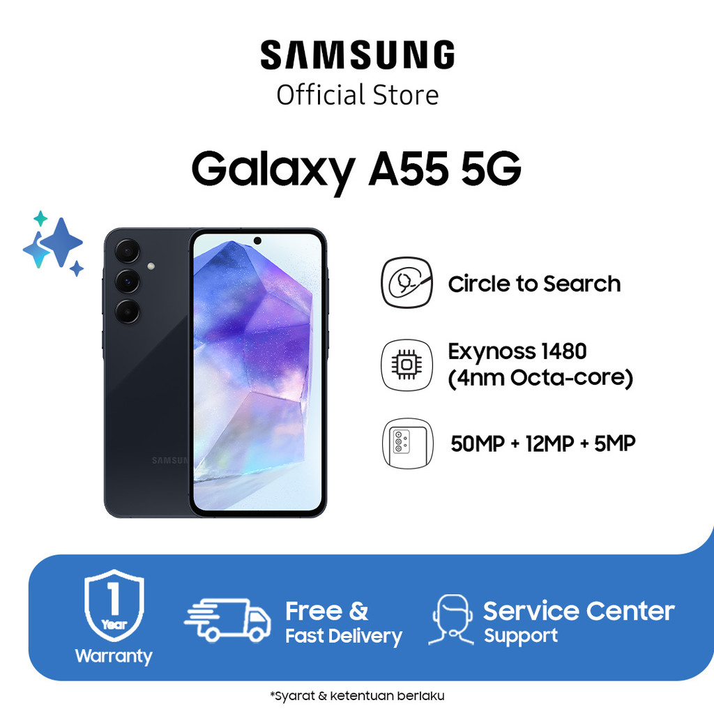 Jual Samsung Galaxy A55 5G 12/256GB - Awesome Navy | Shopee Indonesia