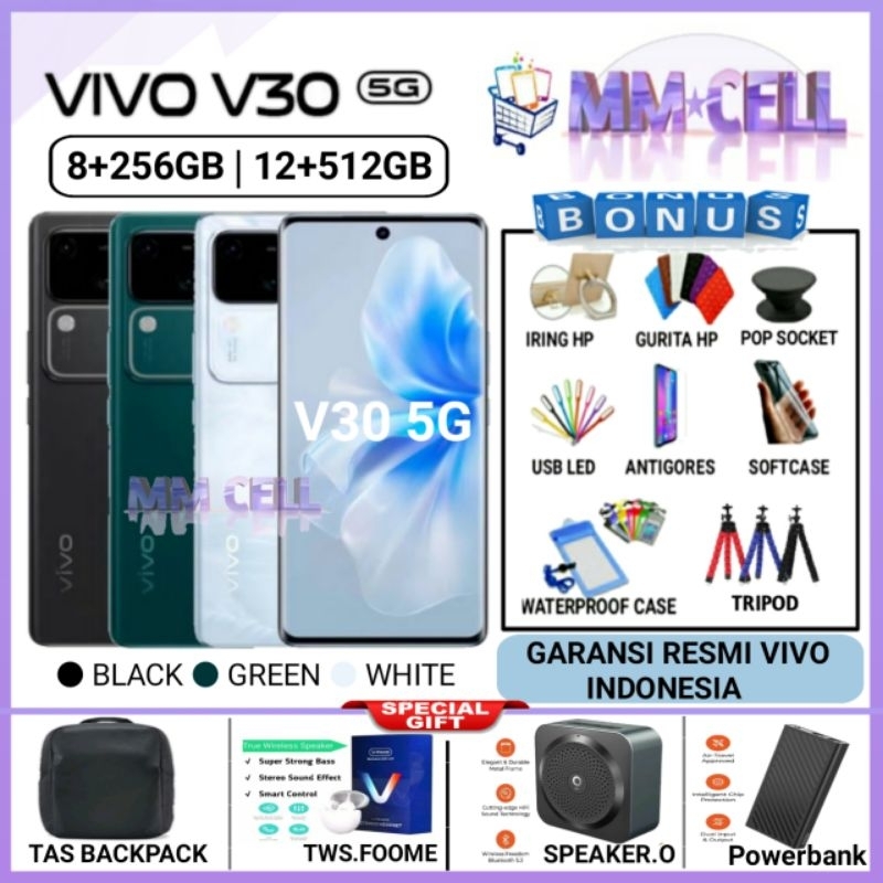 Jual VIVO V30 RAM 12/512 GB | V30 5G RAM 8/256 GB | V 30 5G 8+8/256 GB GARANSI RESMI VIVO | Shopee Indonesia
