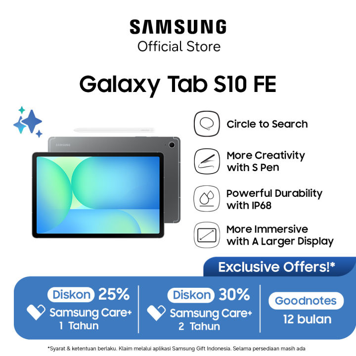 Samsung Galaxy Tab S10 FE [8GB/128GB] - Tablet AI | Galaxy AI | Layar besar | Lazada Indonesia