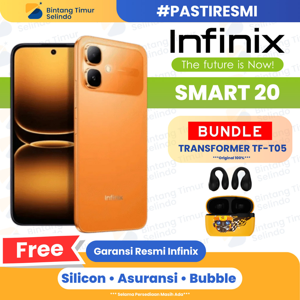 Jual Infinix Smart 20 4/64GB 4/128GB | Layar 6.78inc | 5200mAh |Mediatek Helio G81 Ultimate|Garansi Resmi | Shopee Indonesia