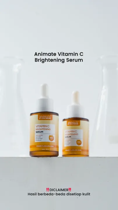 [1 PCS] Animate Vitamin C Brightening Serum 30 ml - Serum Wajah 8x Lebih Maksimal Mencerahkan Mengandung Nio-VCS, Ferulic Acid & Panthenol | Lazada Indonesia
