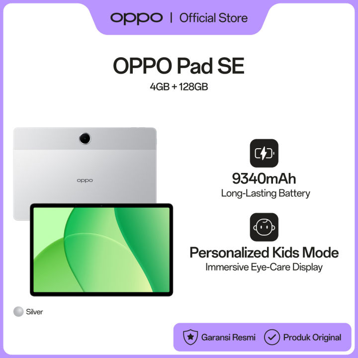 OPPO Pad SE 4GB/128GB [9340mAh Long-Lasting Battery, lmmersive Eye-Care Display & Google Gemini, Personalized Kids Mode] | Lazada Indonesia