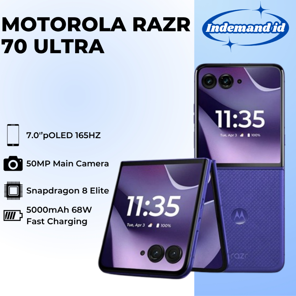 Jual Motorola Razr 70 Ultra 5G 6.96"pOLED 165HZ Snapdragon 8 Elite 5000mAh 68W 50MP Main Camera | Shopee Indonesia