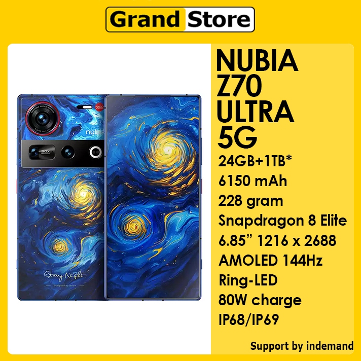 Jual Nubia Z70 Ultra 5G Global ROM 24GB+1tb* Snapdragon 8 Elite 6150mAh 80W fast charge IP68/IP69 | Shopee Indonesia