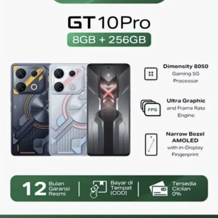 Infinix GT 10 Pro 5G 8/256 Garansi Resmi - Cyber Black