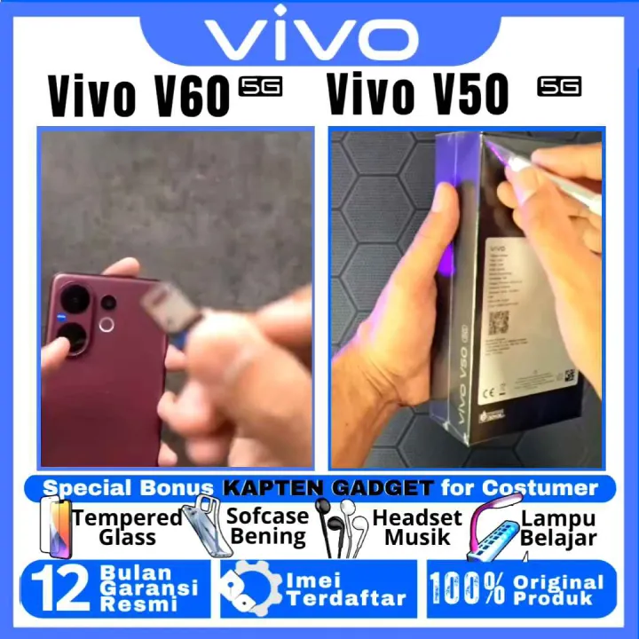HP BARU VIVO V60 5G | VIVO V50 5G 12/512GB & 12/256GB & 8/256GB Ram upto 24GB ZEISS Telephoto Zoom GARANSI RESMI 100% ORIGINAL | Lazada Indonesia