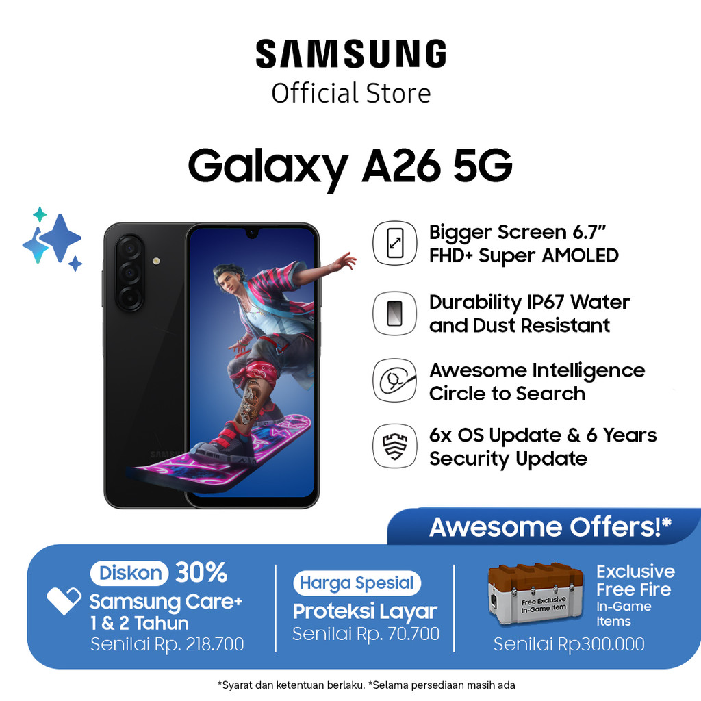 Jual Samsung Galaxy A26 5G 8/256GB - Black | Shopee Indonesia