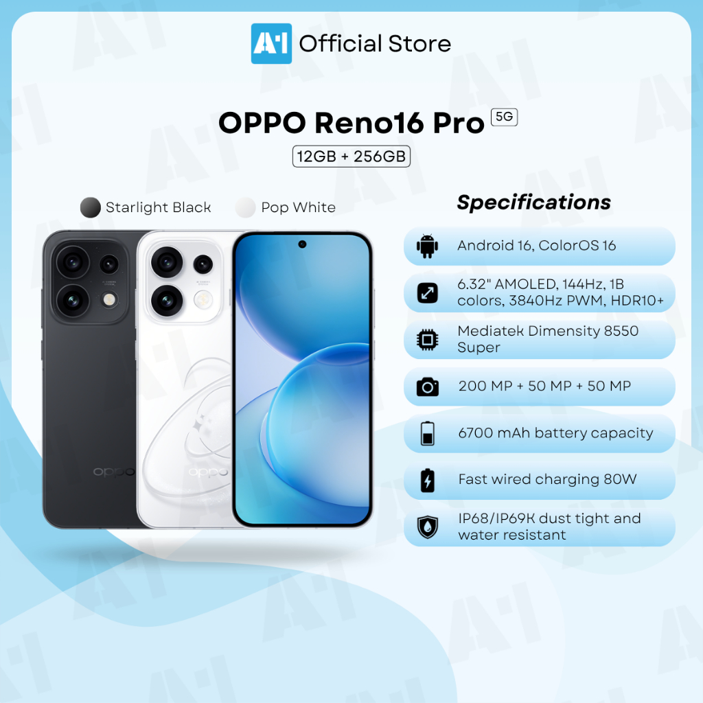 Oppo Reno16 Pro 5G/CPH2863 (12GB+256GB) Oppo Malaysia Set