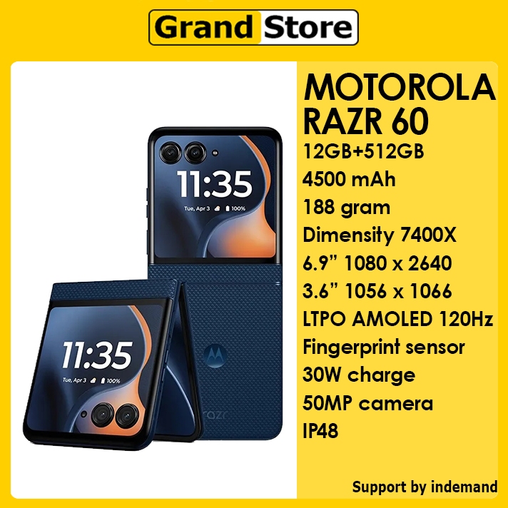 Jual Motorola Razr 60 5G 12GB/512GB 4500mAh 30W Dimensity 7400X 6.9" LTPO AMOLED 120Hz Android 15 | Shopee Indonesia
