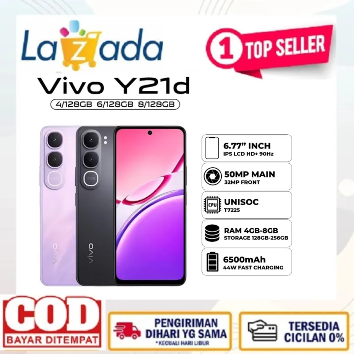 Vivo Y21D 4/128GB 6/128GB 8/128GB 6/256GB ( +6GB EXTENDED RAM ) repack Garansi
