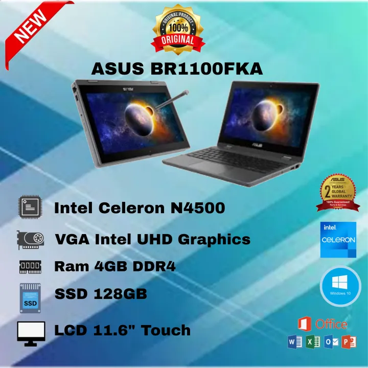 ASUS BR1100FKA - INTEL CELERON N4500 RAM 4GB DDR4 128GB SSD 11.6'' TOUCHSCREEN W10 | Lazada Indonesia