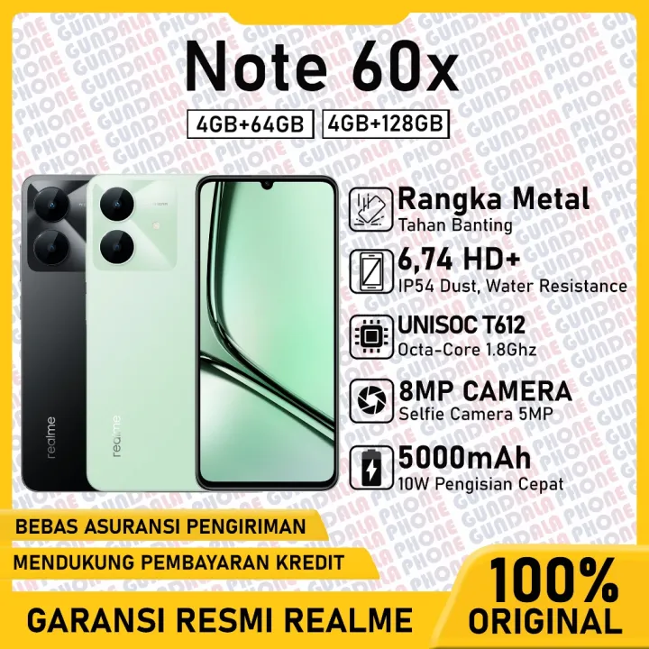 realme Note 60x 4/64GB 4/128GB - Garansi resmi | Lazada Indonesia