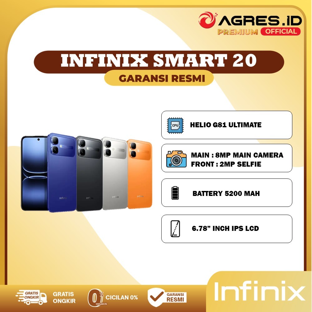 Jual Infinix Smart 20 4GB/64GB I 4GB/128GB Garansi Resmi Infinix Indonesia | Shopee Indonesia