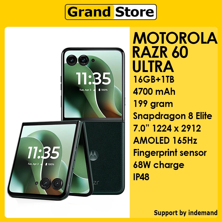 Jual Motorola Razr 60 Ultra 5G Global ROM 16GB/1TB 4700mAh 68W Snapdragon 8 Elite 7.0" AMOLED 165Hz Android 15 | Shopee Indonesia