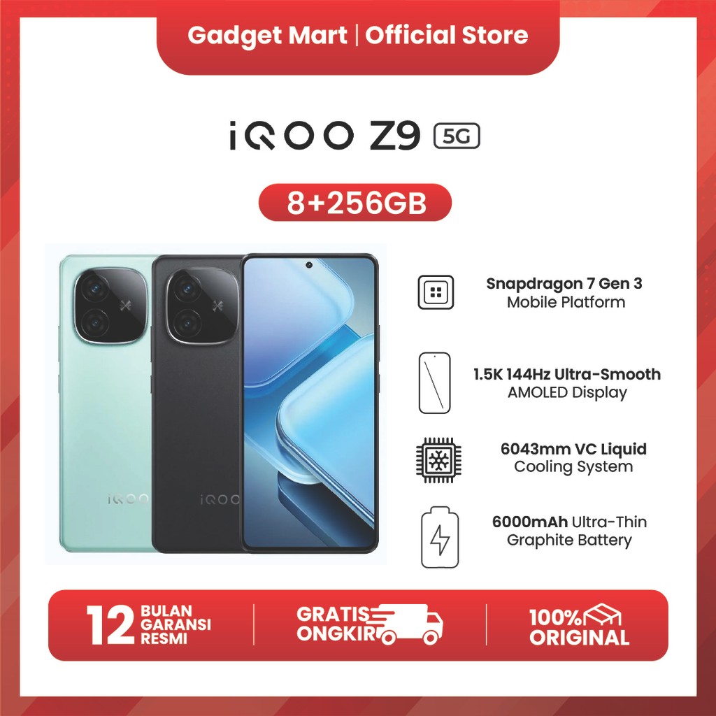 Jual iQOO Z9 5G 8/256GB - Garansi Resmi | Shopee Indonesia