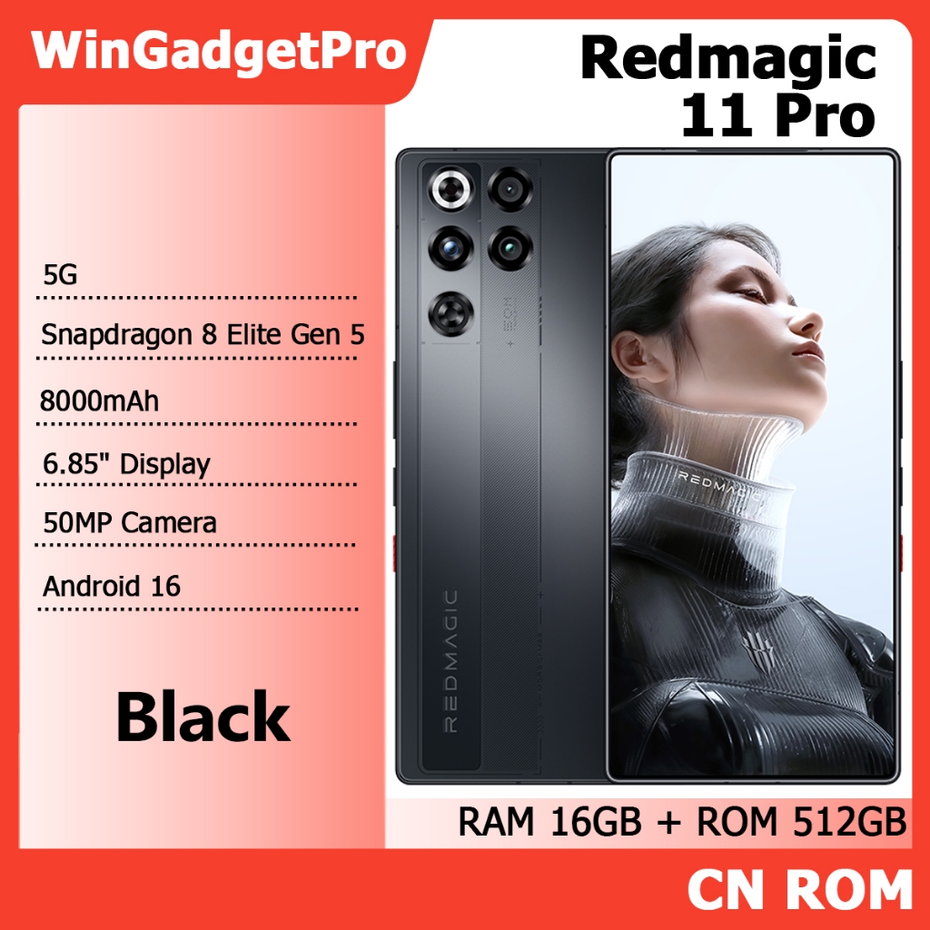 Jual Redmagic 11 Pro | 5G | 16GB+512GB | Snapdragon 8 Elite Gen 5 | Baterai 8.000mAh 80W | Android 16 | Shopee Indonesia