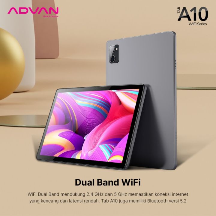 ADVAN TAB A10 Wifi ram 4GB internal 64GB 10.1" IPS Screen Tablet Android 14 5000mAh