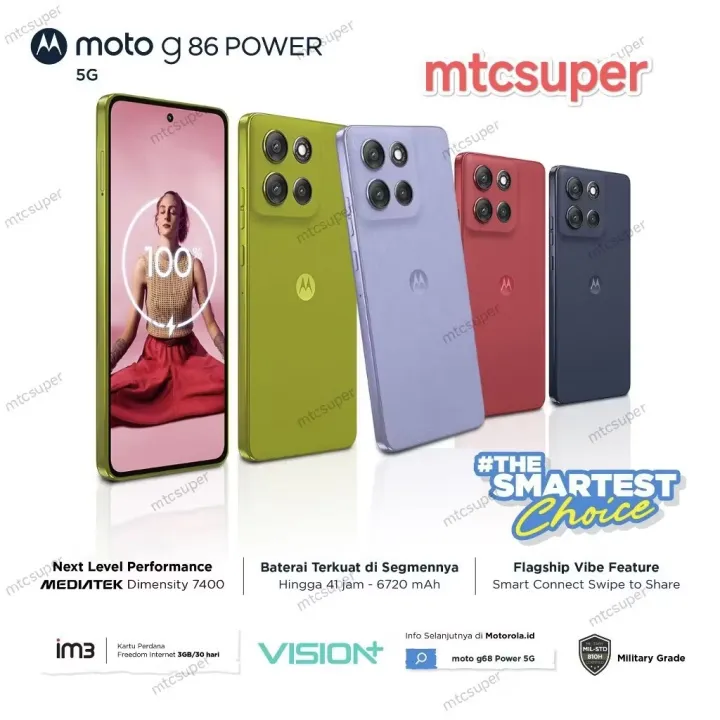 MOTO G86 POWER 5G 8/256GB 6720mAh GARANSI RESMI | Lazada Indonesia