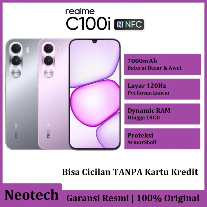 realme C100i Ram (6GB/128GB) 7000mAh Titan Battery 120Hz Ultra Smooth Display - Bisa Cicilan Tanpa Kartu Kredit - Garansi Resmi 1 Tahun - HP Murah ( Kredivo Laz Pay Later Bisa COD OVO Original )